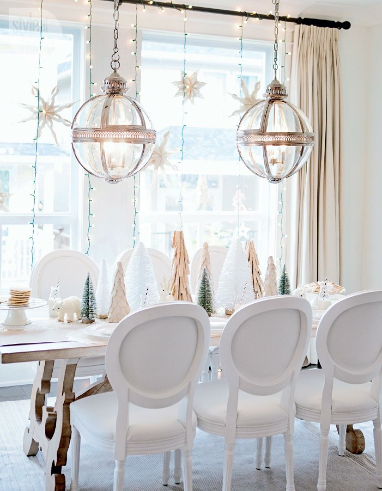 estrellas navidad decorando casa comedor moderno ideas