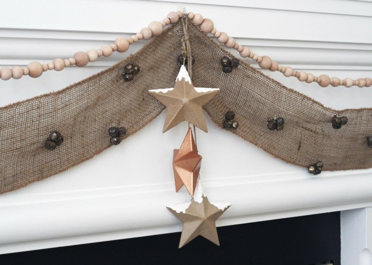 estrellas navidad decorando casa guirnalda tela ideas