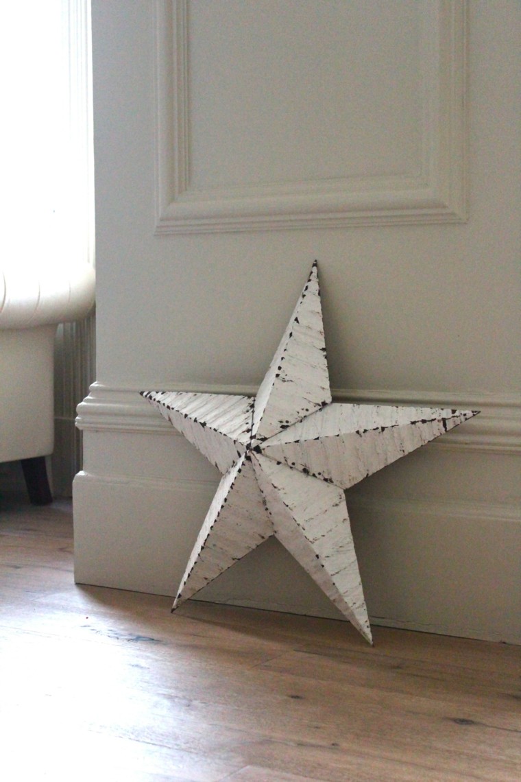 estrellas navidad blanca relieve decorar casa ideas