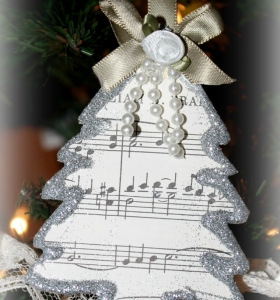 Partituras musicales para la decoración de navidad