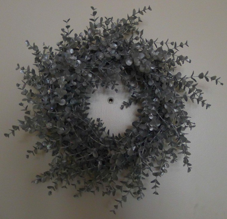 eucalipto decoracion plateado corona corona