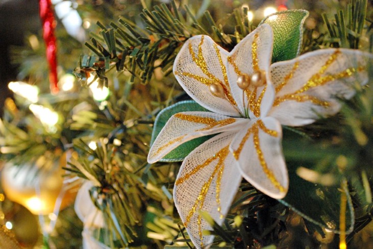 flor decorativa arboles navidad
