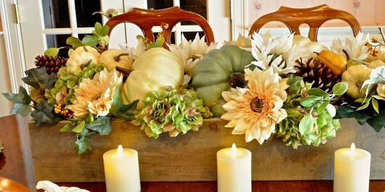 fotos flores otono decorar casa centro mesa calabazas ideas