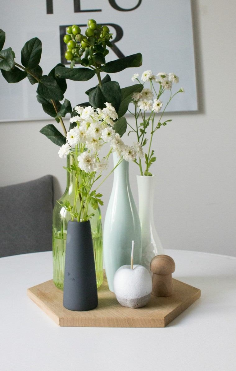 fotos flores otono decorar casa centro mesas jarrones distintos colores