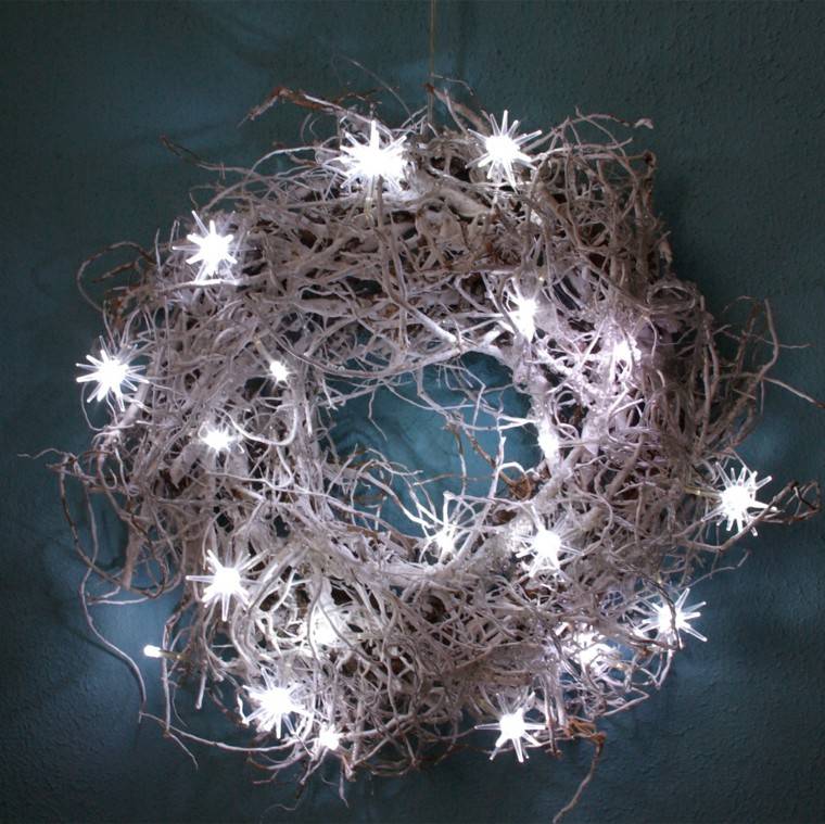 guirnaldas de luces blanca navidad iluminada ideas