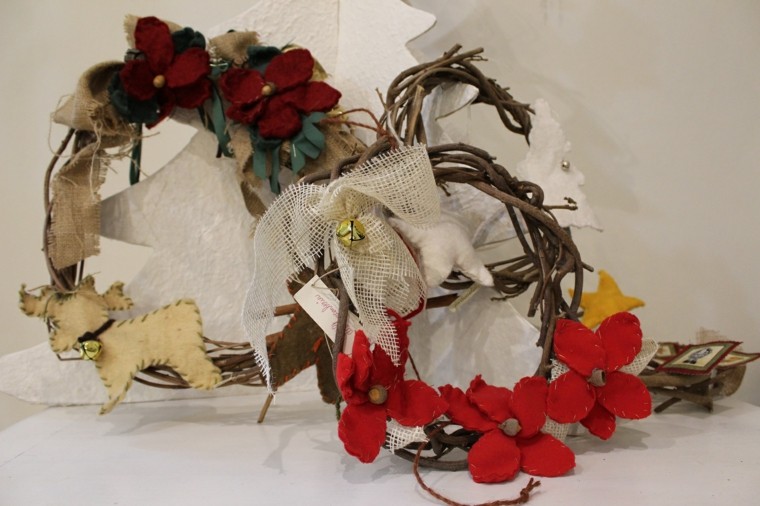 guirnalda navideña hechas a mano guirnalda navidad ramas decoraciones tela reno ideas