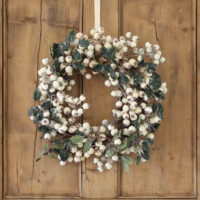 Christmas wreath with white berries
