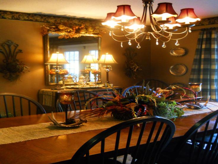 mesa comedor centro otoño