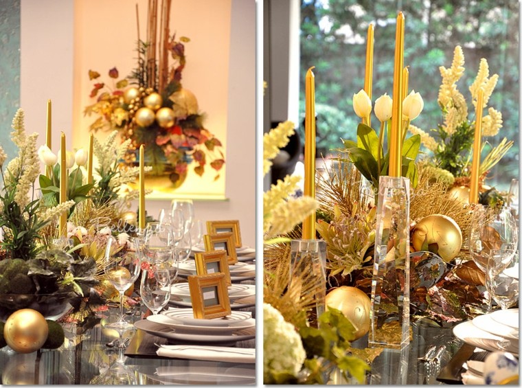 mesa detalles dorado decoracion velas
