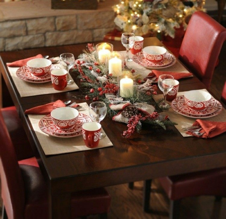 mesas de comedor diseño navideño sillas