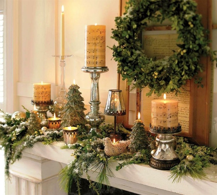 plantas y naturaleza navidad decoracion madera velas corona