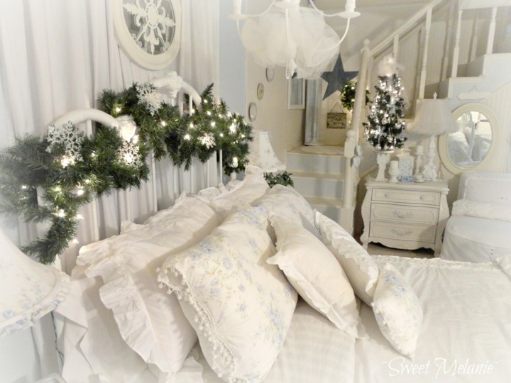 decoración navidad estilo lujoso blanca