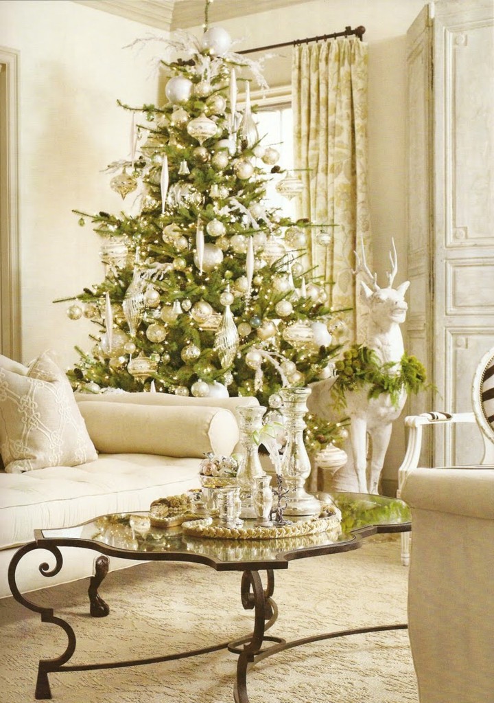 navidades salon reno lujoso blanco