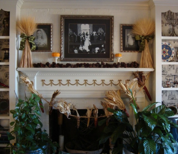 original decoración chimenea otoño