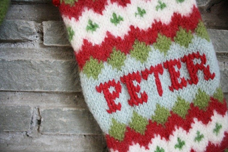 original diseño calcetin navideño lana