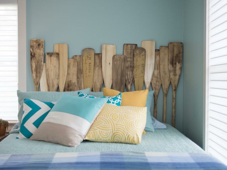 paletas remos madera azules diy