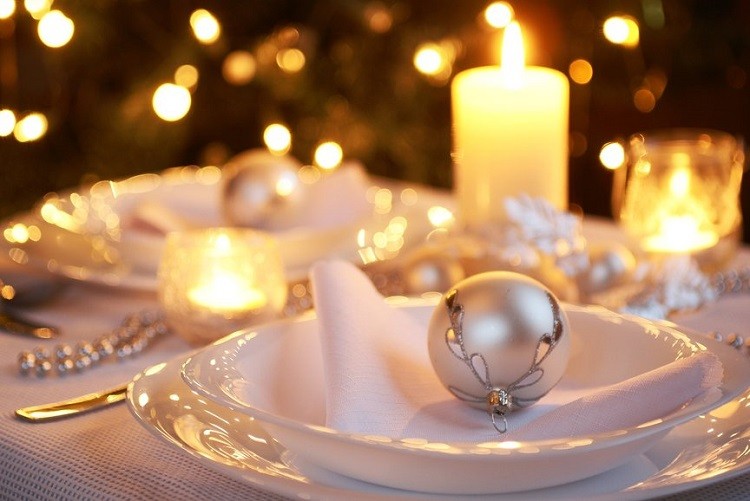 plato decorado inspiracion blanco velas