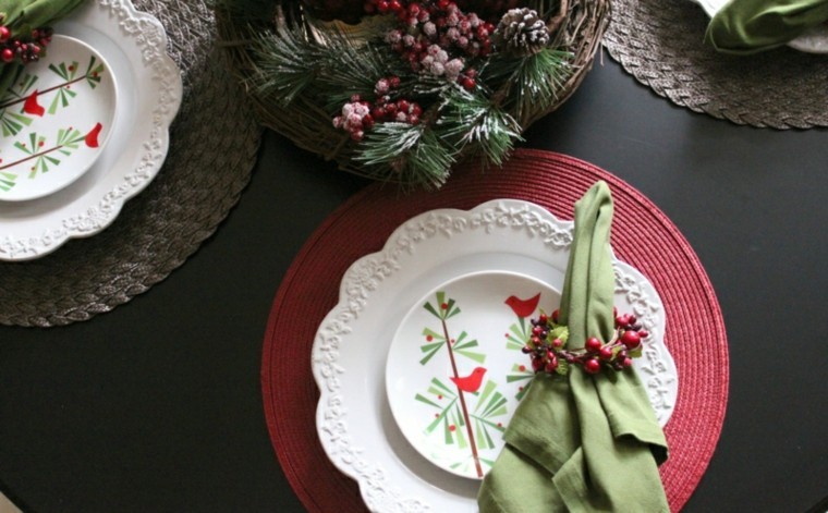 platos mesa motivos navideños  deco