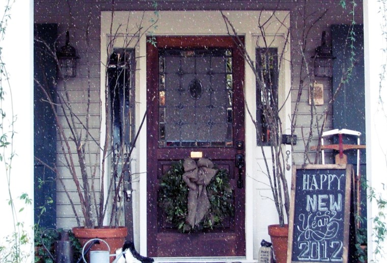 porche puerta de entrada decoracion navidena invierno ideas