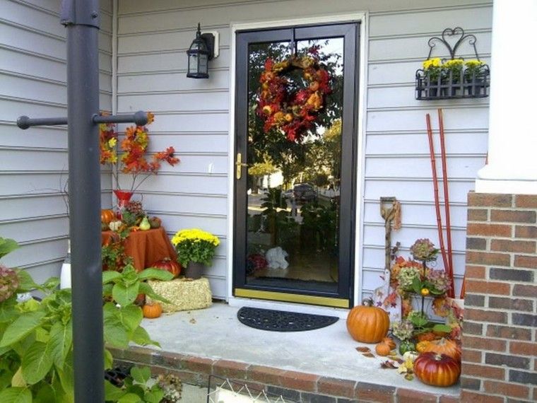 porches decoracion otoño ventanas calabazas