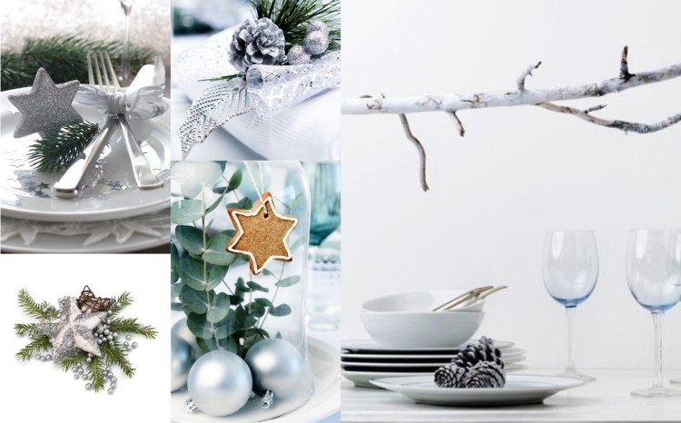 recetas navidenas decorar mesa estrellas lazos plata ideas
