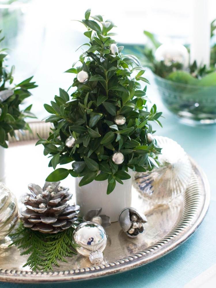recetas navideñas decorar mesa pina pino plata ideas