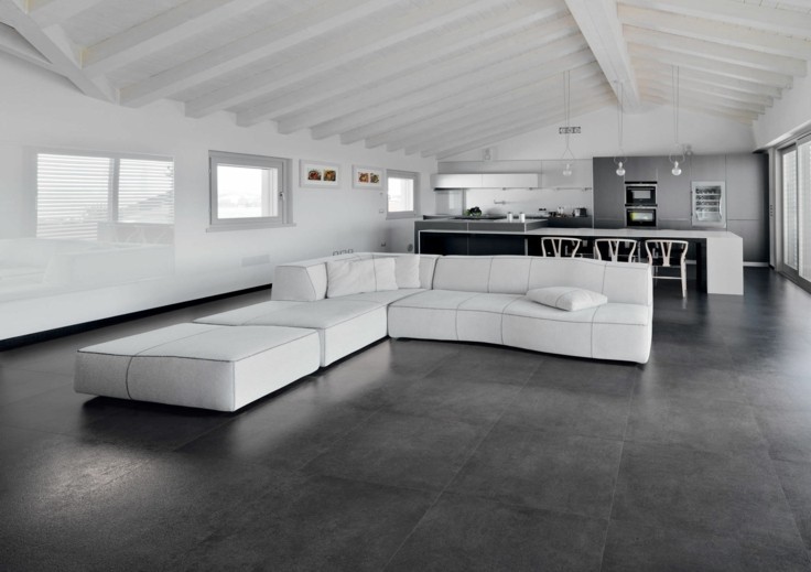 salon moderno blanco gris