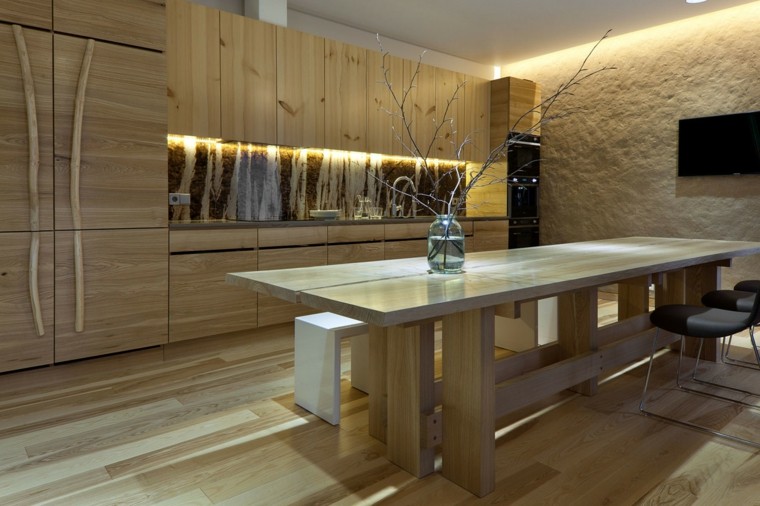 suelos de madera interiores forja paredes ramas