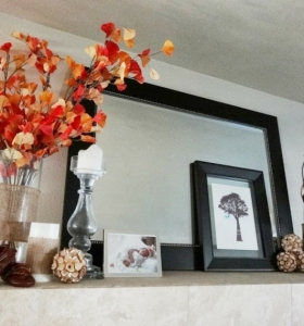 Naturaleza en casa, decoración con ramas para el otoño.