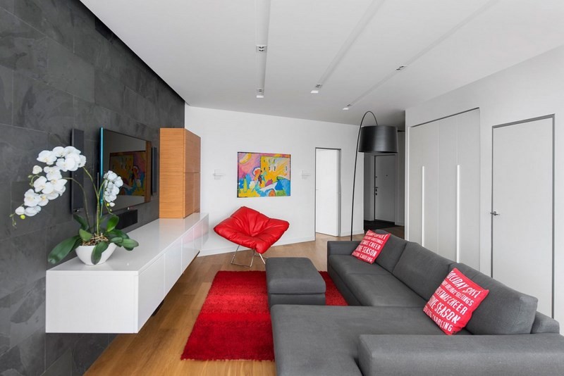 salón pequeño muy moderno Tikhonov Design Creates apartamento pequeno ideas