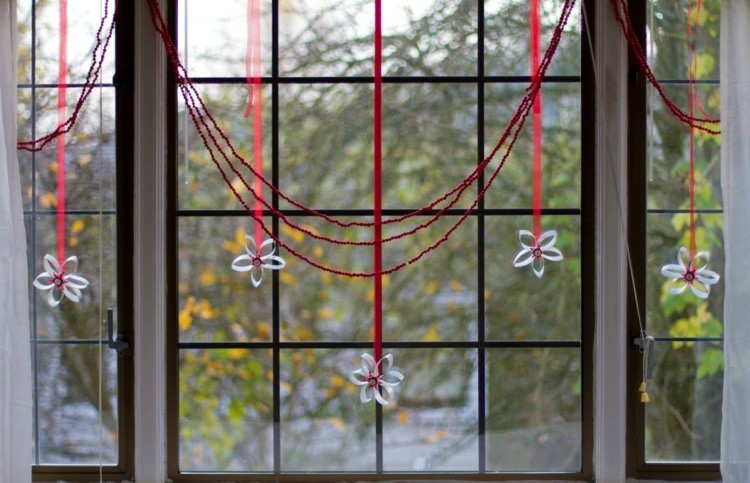 ideas decorativas adornos navideños ventanas cristales estilo
