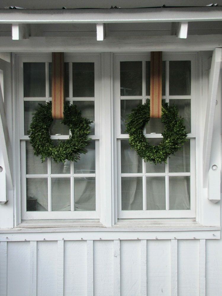 adornos navideños ventanas estilo blanco CINTAS