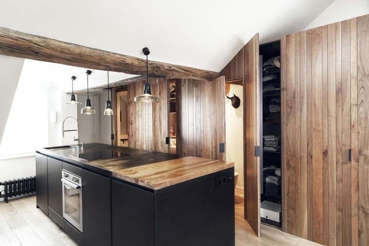 apartamentos diseño pequeño calido madera