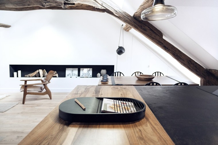 apartamentos diseño pequeño salon madera