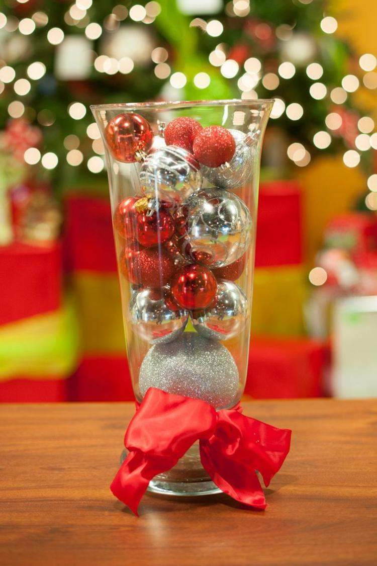 bolas de navidad diseños mesa lazo