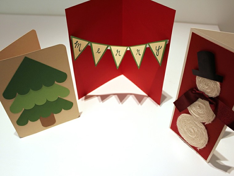 bonitas tarjetas navidad cartulina colores