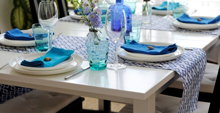 caminos de mesa color azul precioso ideas