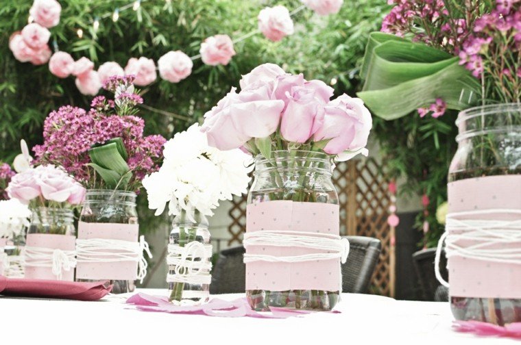 centros de mesa para bodas jardin rosa