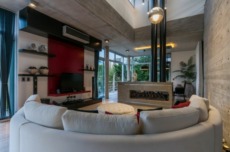 chiemenea moderna calor salon sofa circular ideas
