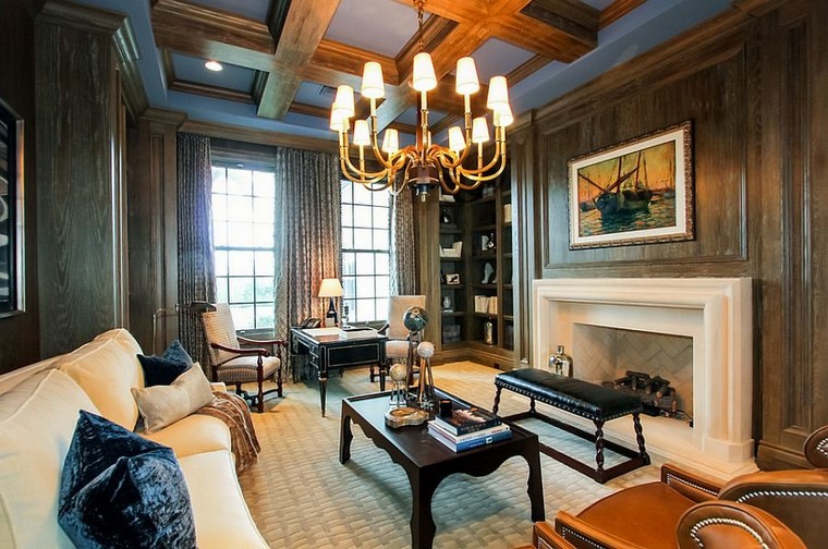 Oficinas estilo mediterráneo en la casa moderna