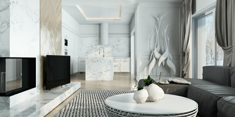 color blanco decoracion diseños television