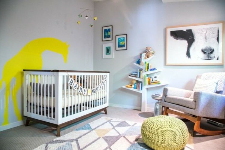 color blanco habitacion bebe silueta jirafa paredes