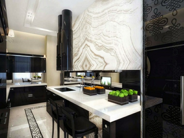 color negro ideas cocinas led frutas