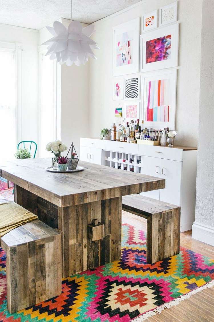 comedor ideas elegir forma color alfombra aztecas moderno