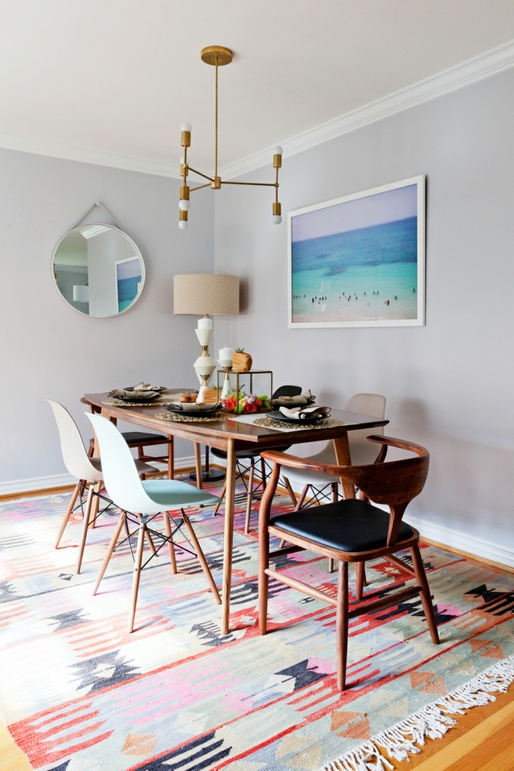 comedor ideas elegir forma color alfombra candelabros blancos moderno