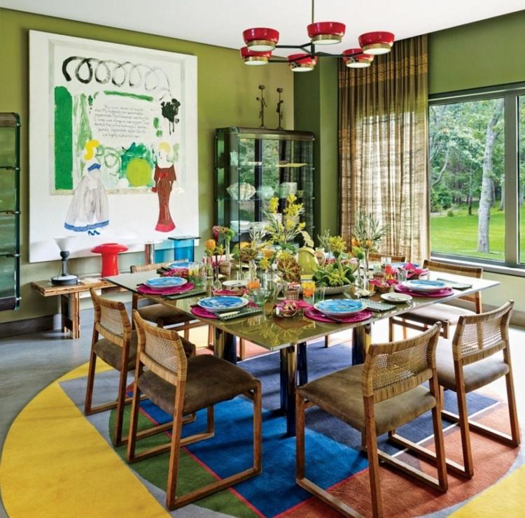 comedor ideas elegir forma color alfombra circular grande moderna