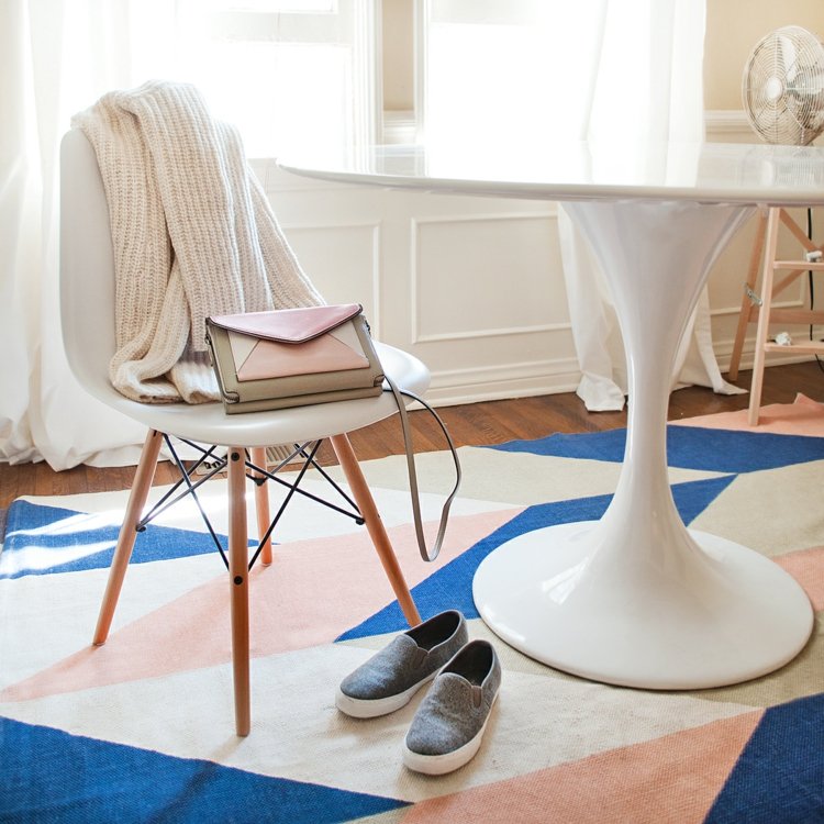comedores ideas elegir forma color alfombra blanco azul rosa moderna