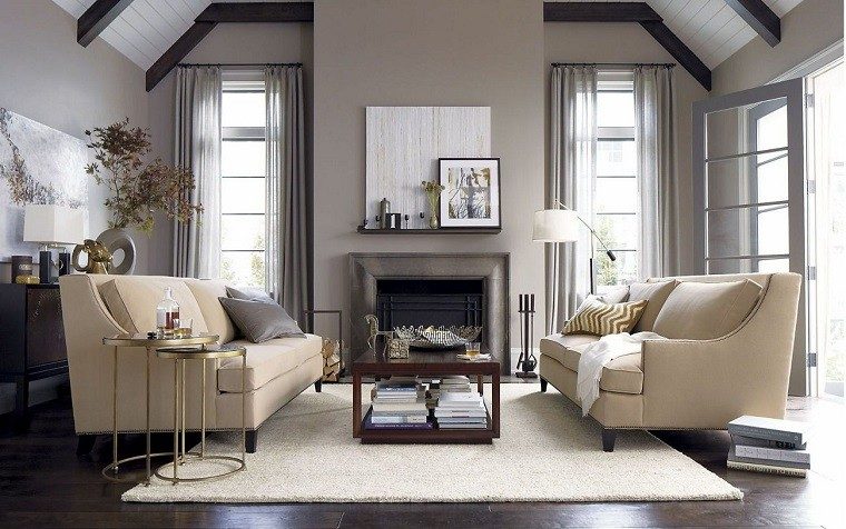 cortinas para salón color gris sofas beige ideas
