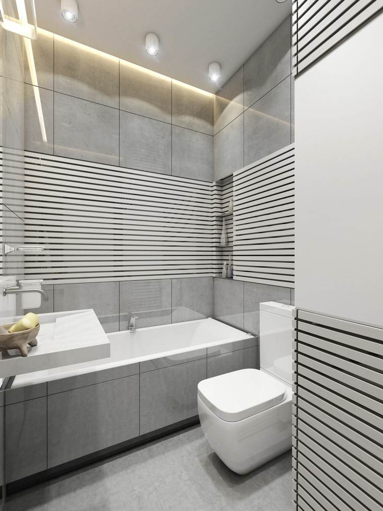 cuarto baño deseño estilo listones blanco