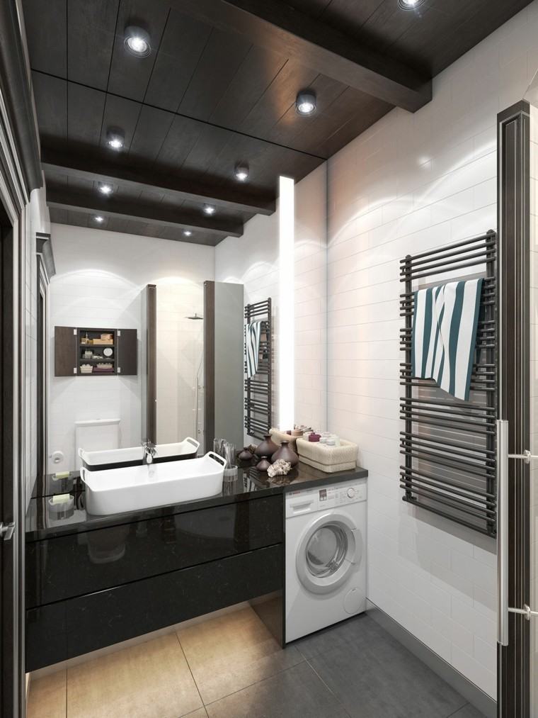 cuarto baño deseño estilo toallas lavadora